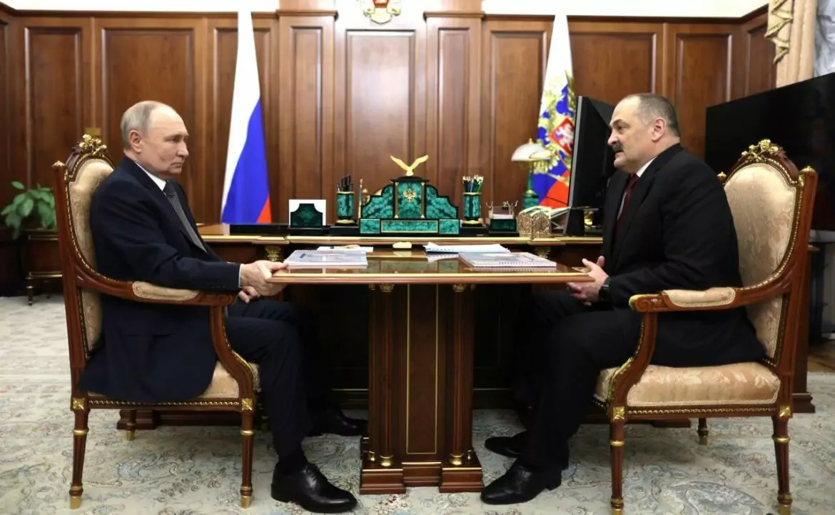Head of Dagestan, Sergei Melikov, meets with Russian President Vladimir Putin