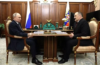 Head of Dagestan, Sergei Melikov, meets with Russian President Vladimir Putin